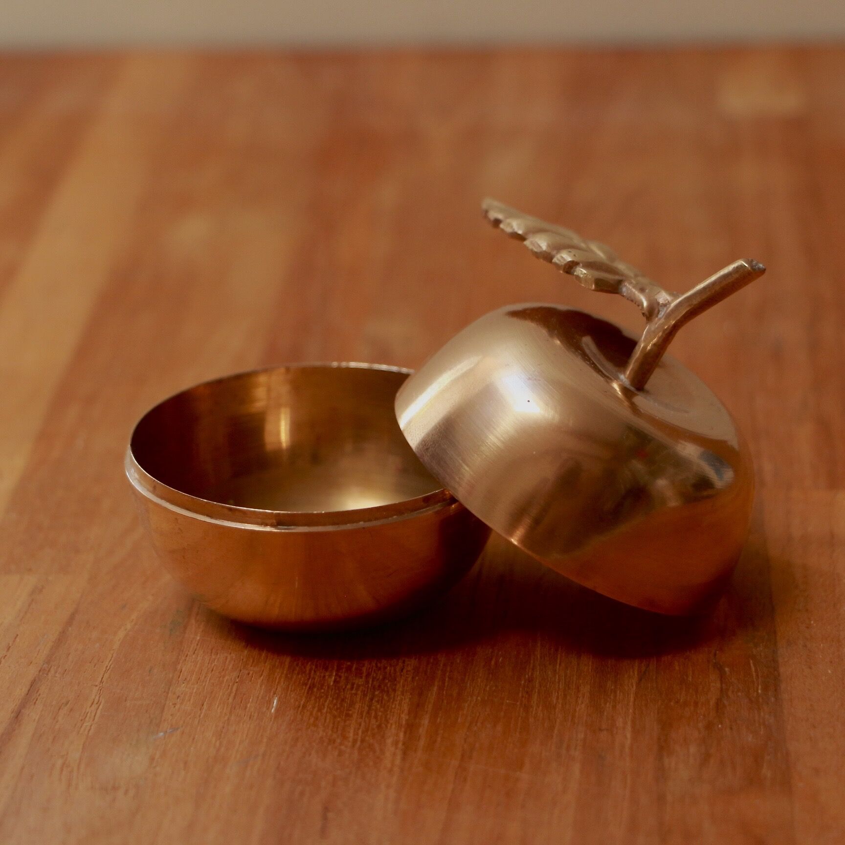 Golden brass apple box