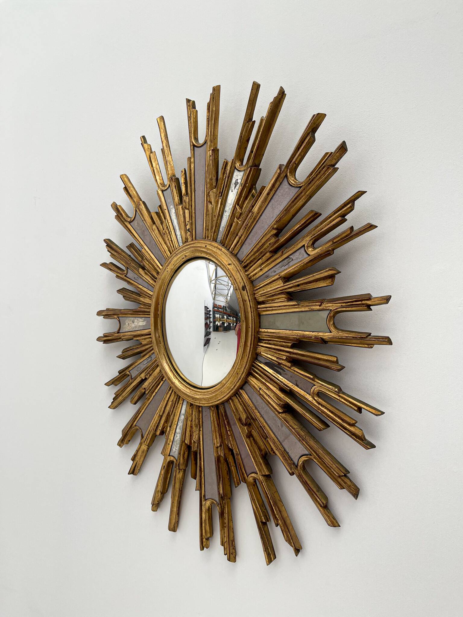 Rare oval convex sun mirror (3 pieces available)