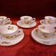 Old saucer cup in pink porcelain of Limoges
