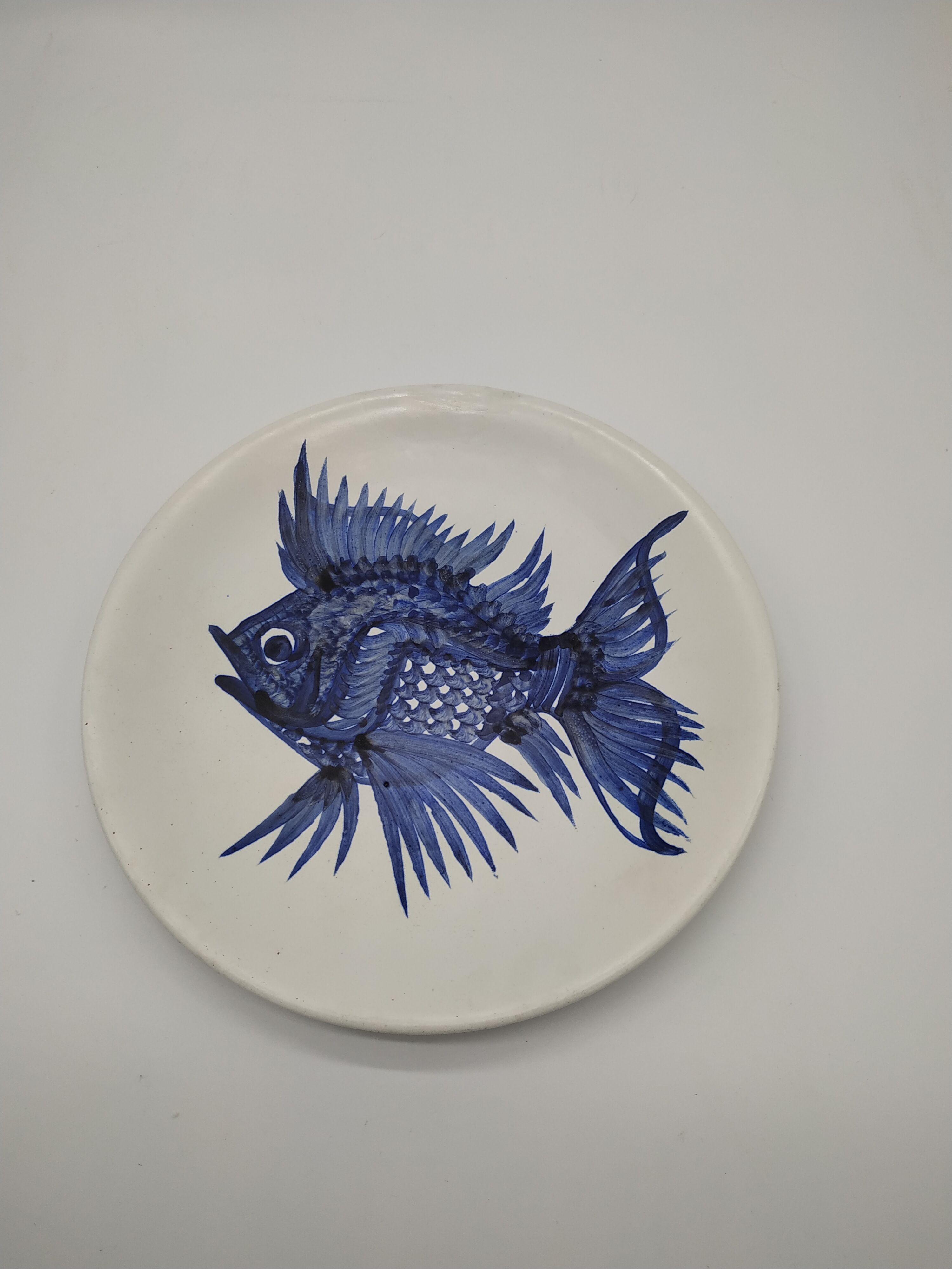 Fish plate by Alain Piclet unique piece Quimper