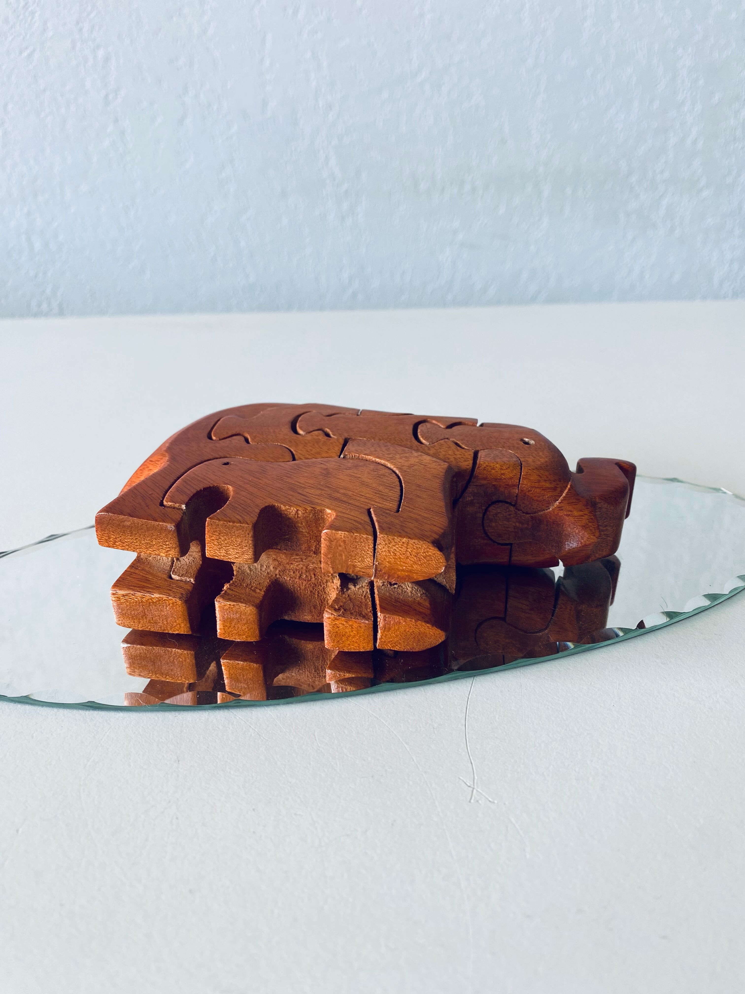 Wooden elephant puzzle
