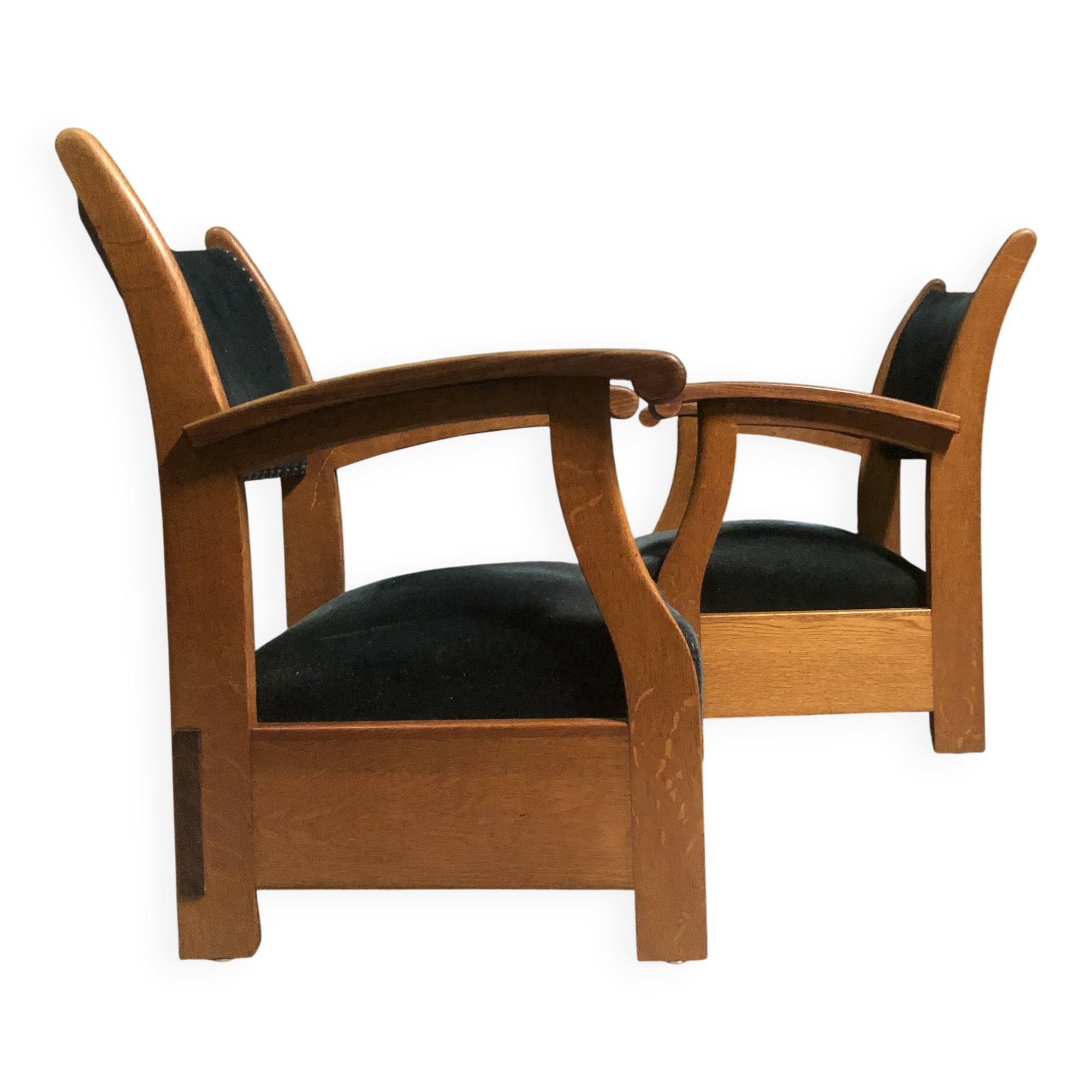 Pair of 1930's Dutch lounge chairs