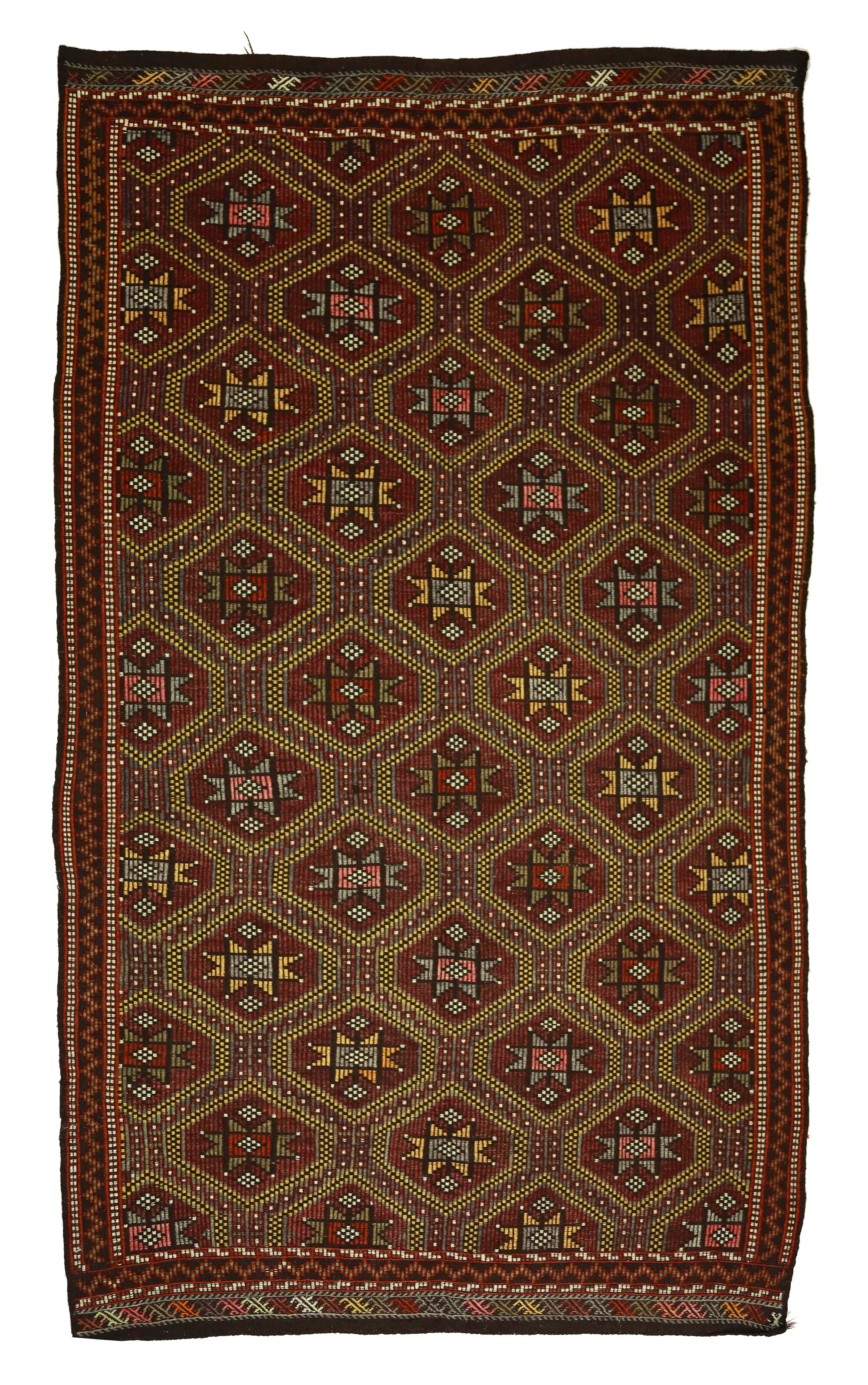 Authentic Vintage Turkish Kilim 175x303 cm Handwoven Ethnic Style