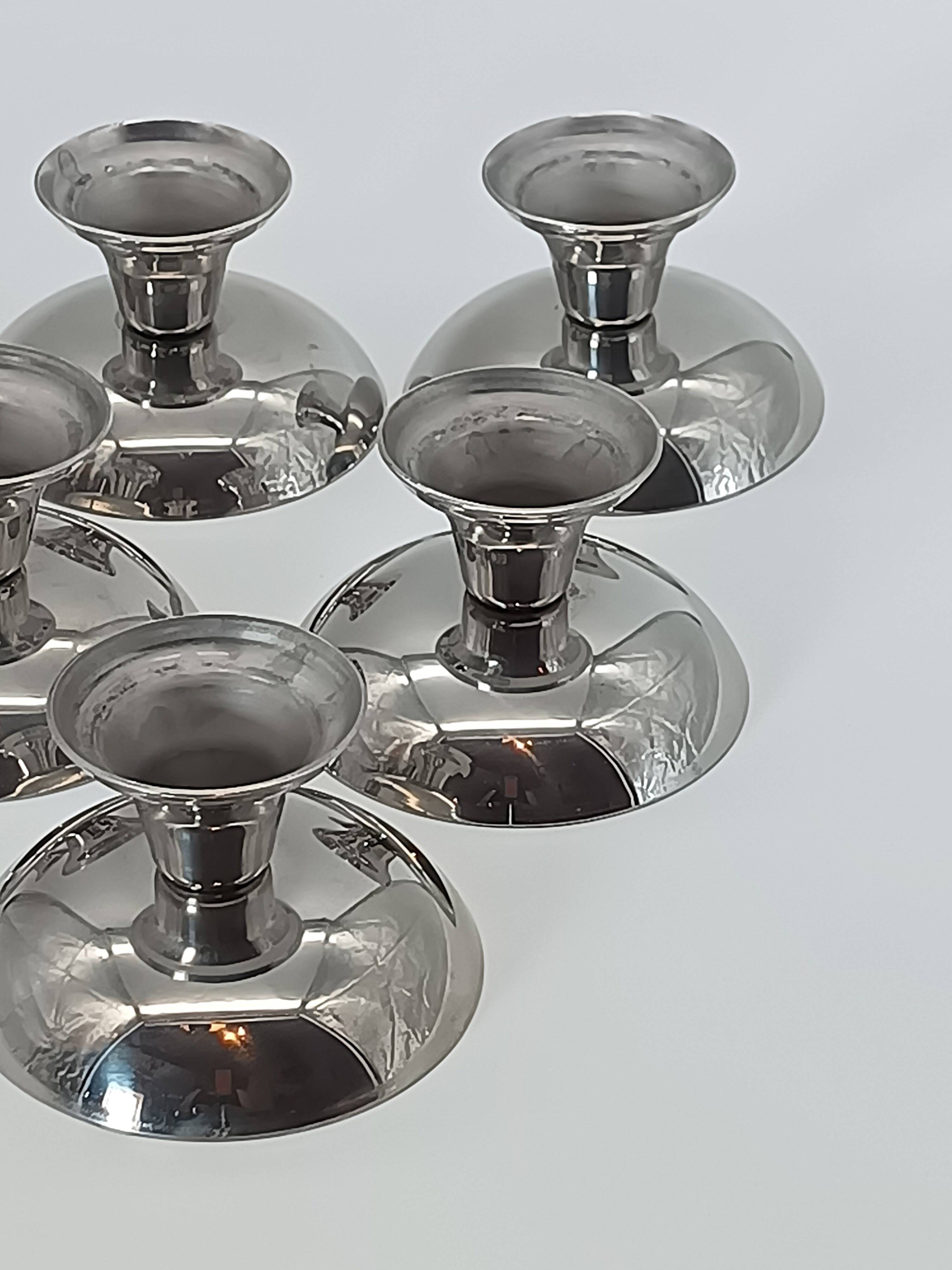 Set of 6 vintage ice cream bowls in 18/10 stainless steel - Bistro Style