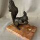 Squirrel ashtray or trinket dish with a regulated marble base office decor
