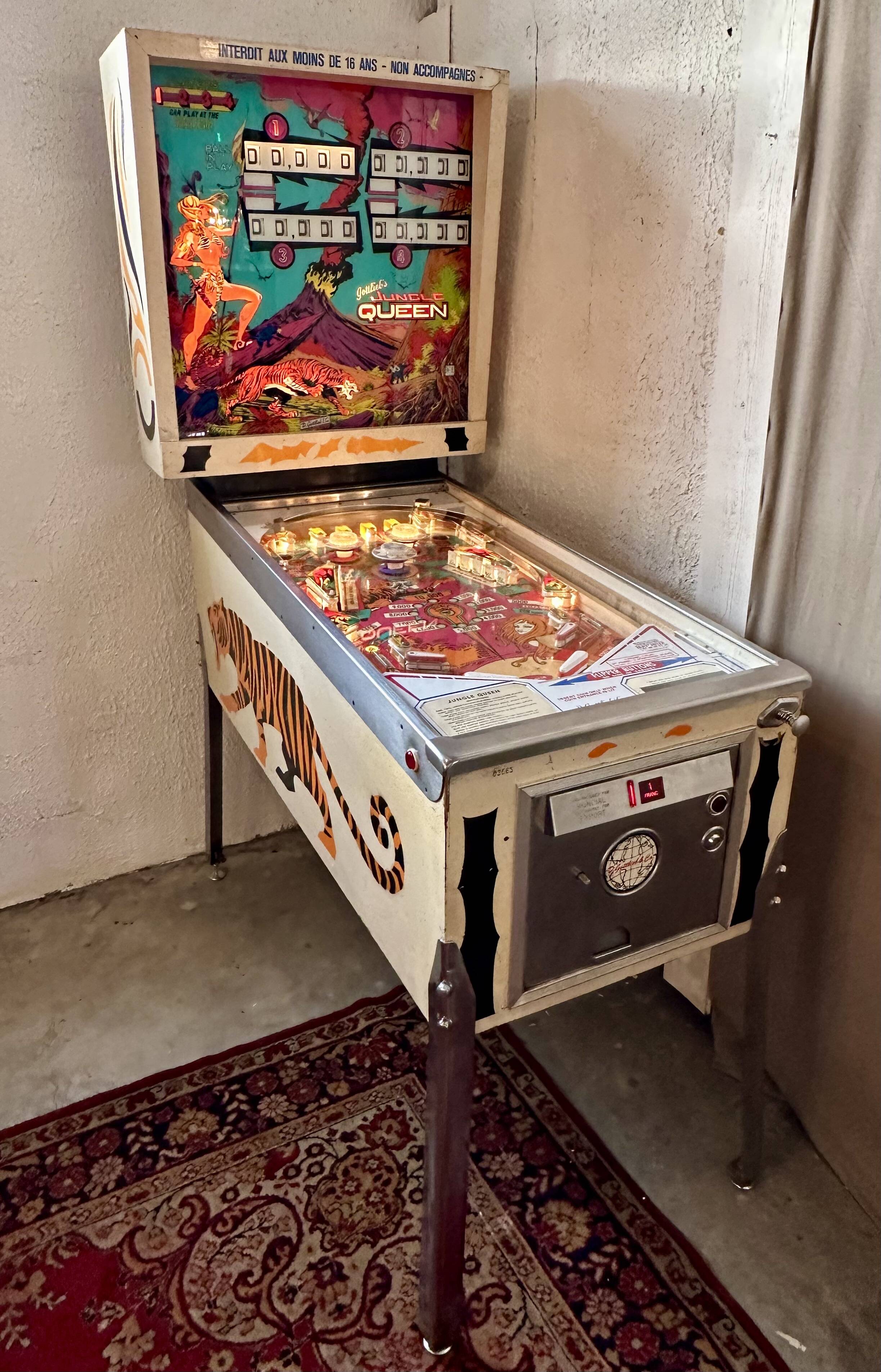 Pinball machine Jungle Queen Gottlieb USA 1977