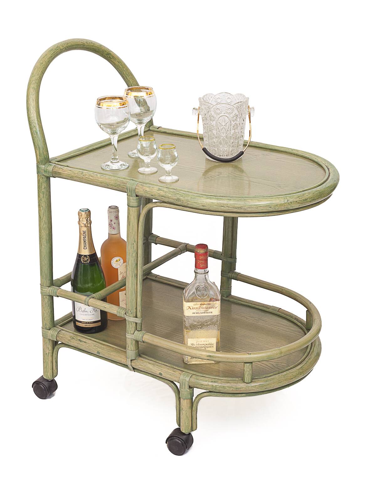 Rattan lounge by Maugrion, 1980