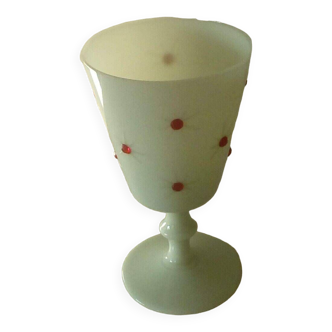 Verre calice en opaline fin 19 eme