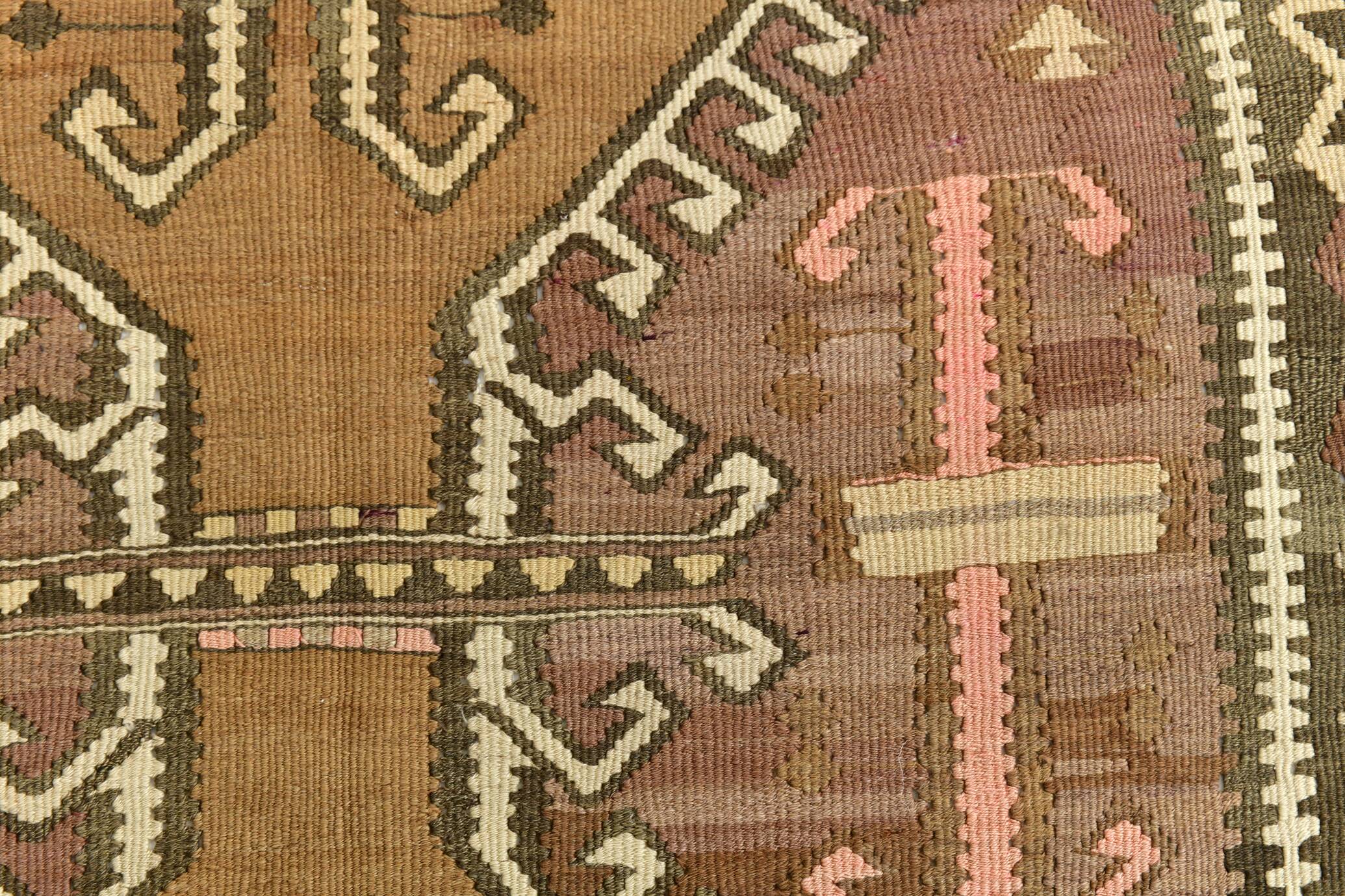 Brown & Beige Tribal Turkish Kilim Rug 132x200Cm SK 35210