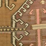 Brown & Beige Tribal Turkish Kilim Rug 132x200Cm SK 35210