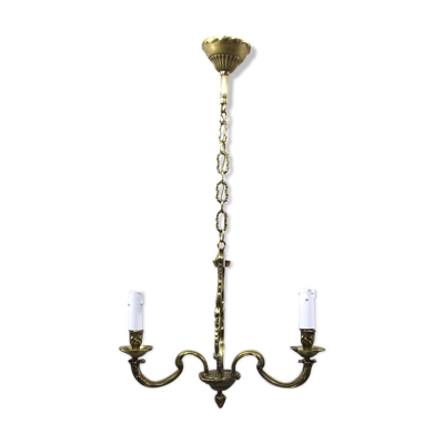 Lustre en bronze à 2 lumières