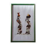 Butterfly wings painting with African women motif