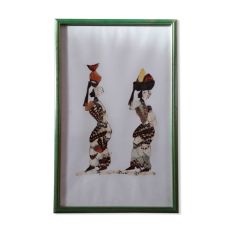 Butterfly wings painting with African women motif