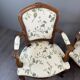 Pair of Louis XV Style Armchairs and Two Footstools, 19th Century