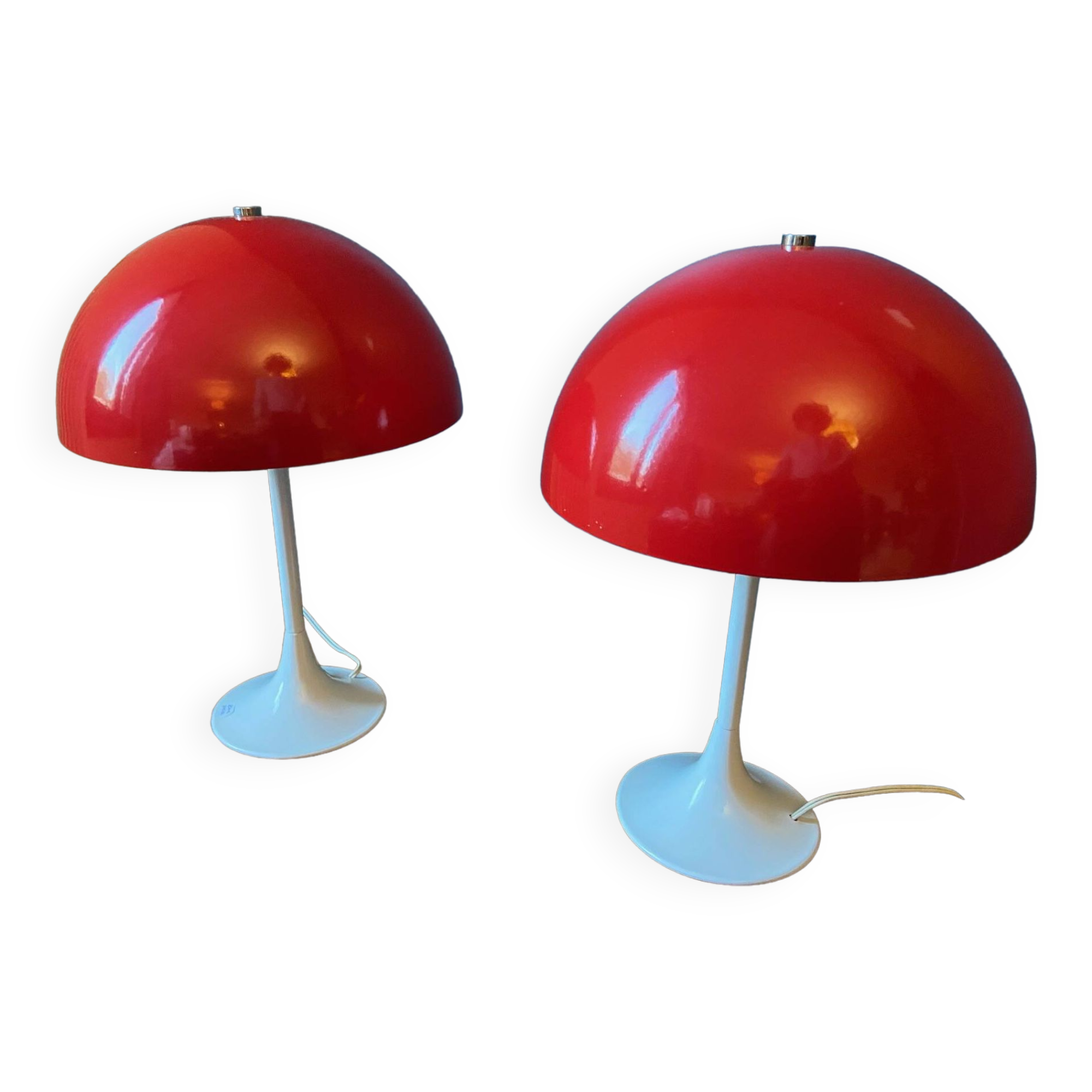Paire de lampes métal rouge