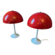 Paire de lampes métal rouge