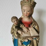 large statue of the Virgin and Child in painted plaster