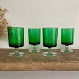 4 small green LUMINARC “Sweden” glasses