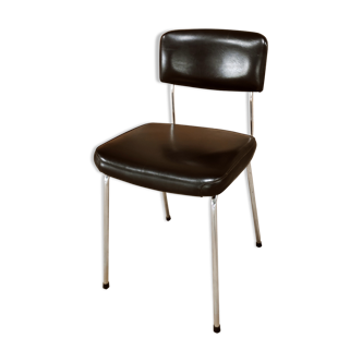 Chaise OEM - Strafor noir à pietement chromé