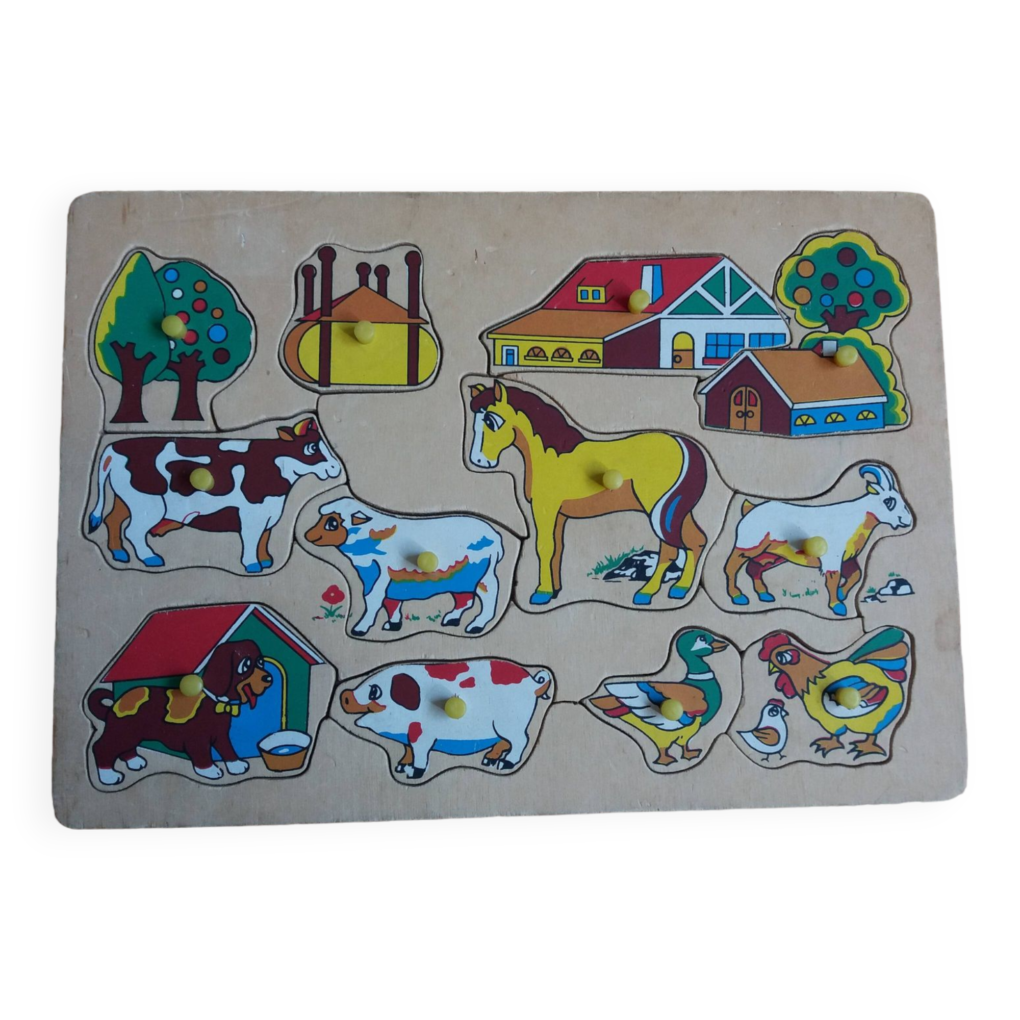 Wooden puzzle farm animals