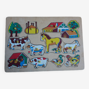 Wooden puzzle farm animals
