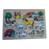 Wooden puzzle farm animals