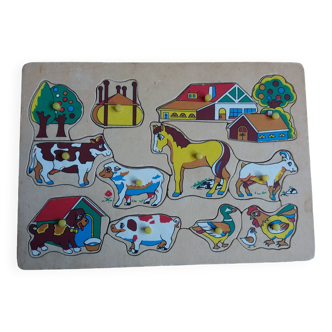 Wooden puzzle farm animals