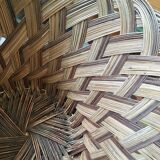 Two matching wicker pot covers