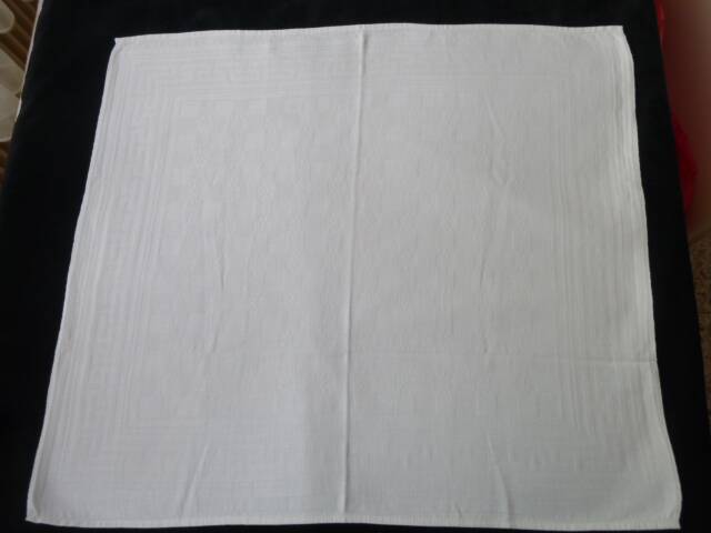 6 old white damask cotton napkins 49 x 56 cm
