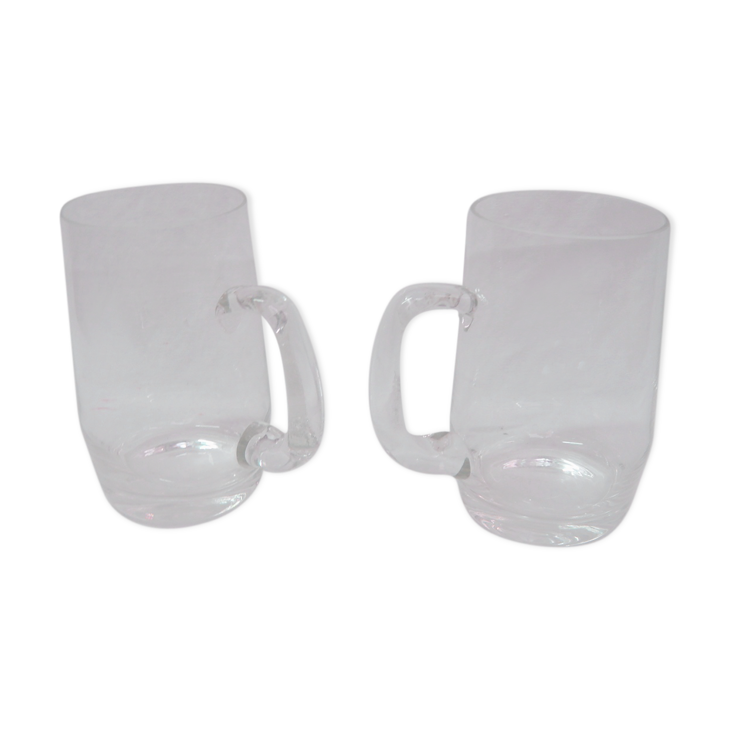 2 crystal beer mugs