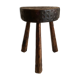 Brutalist tipode stool in carved wood