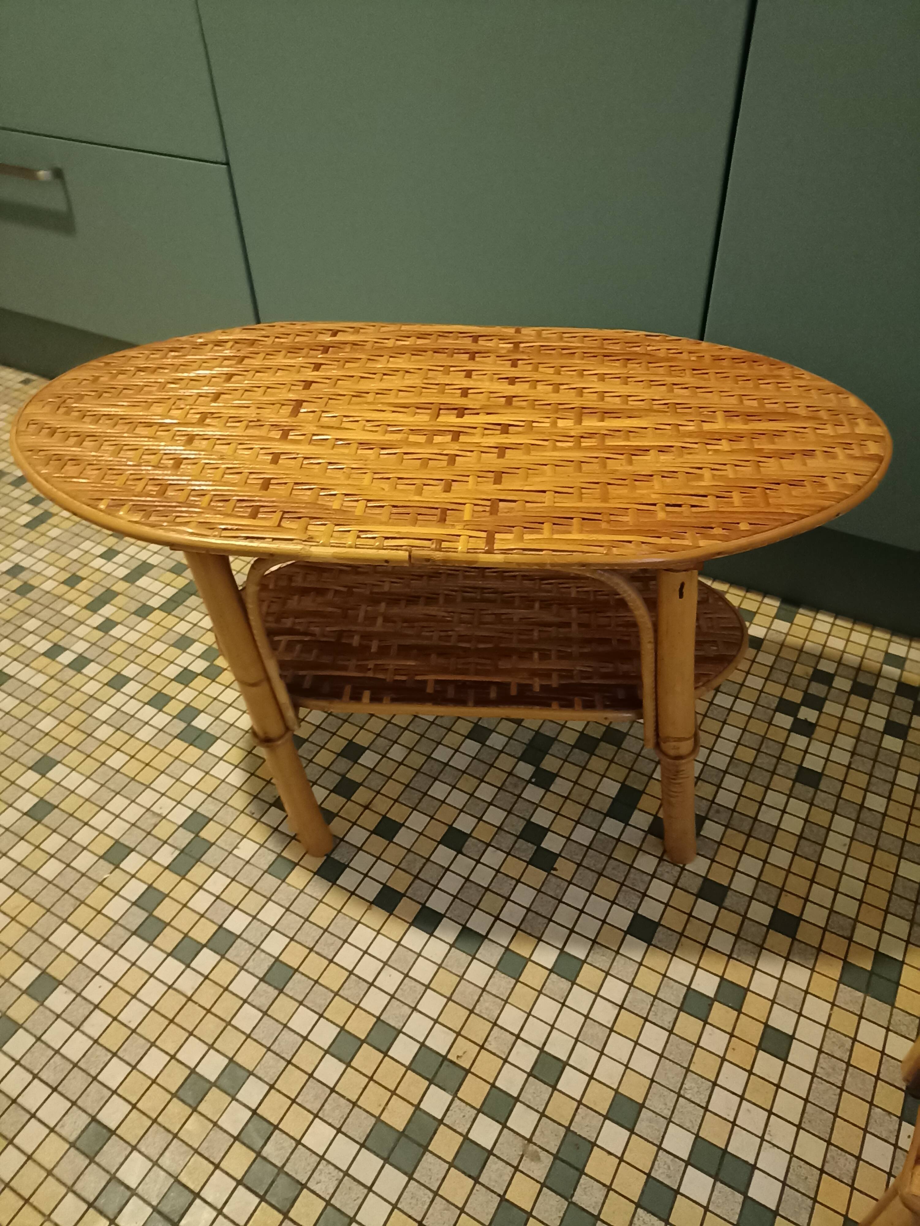 Rattan and wicker table set