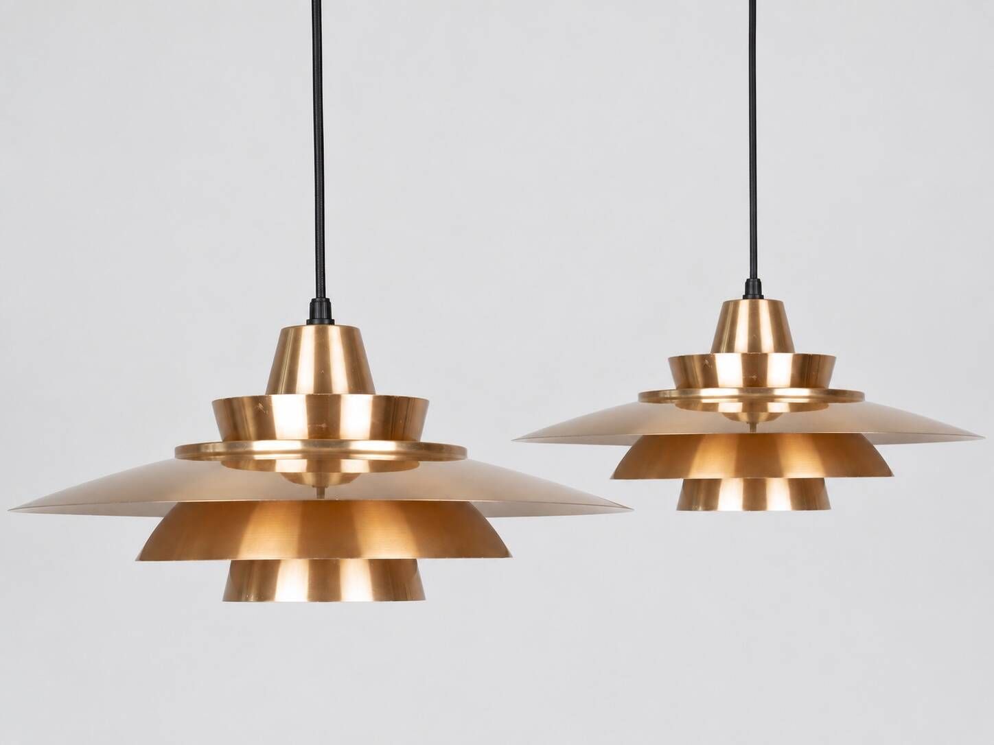 Pair of 2 Danish vintage lamps Superlight by David Mogensen, 1980s