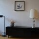 See delmas lamp 70's with fabric and metal lampshade