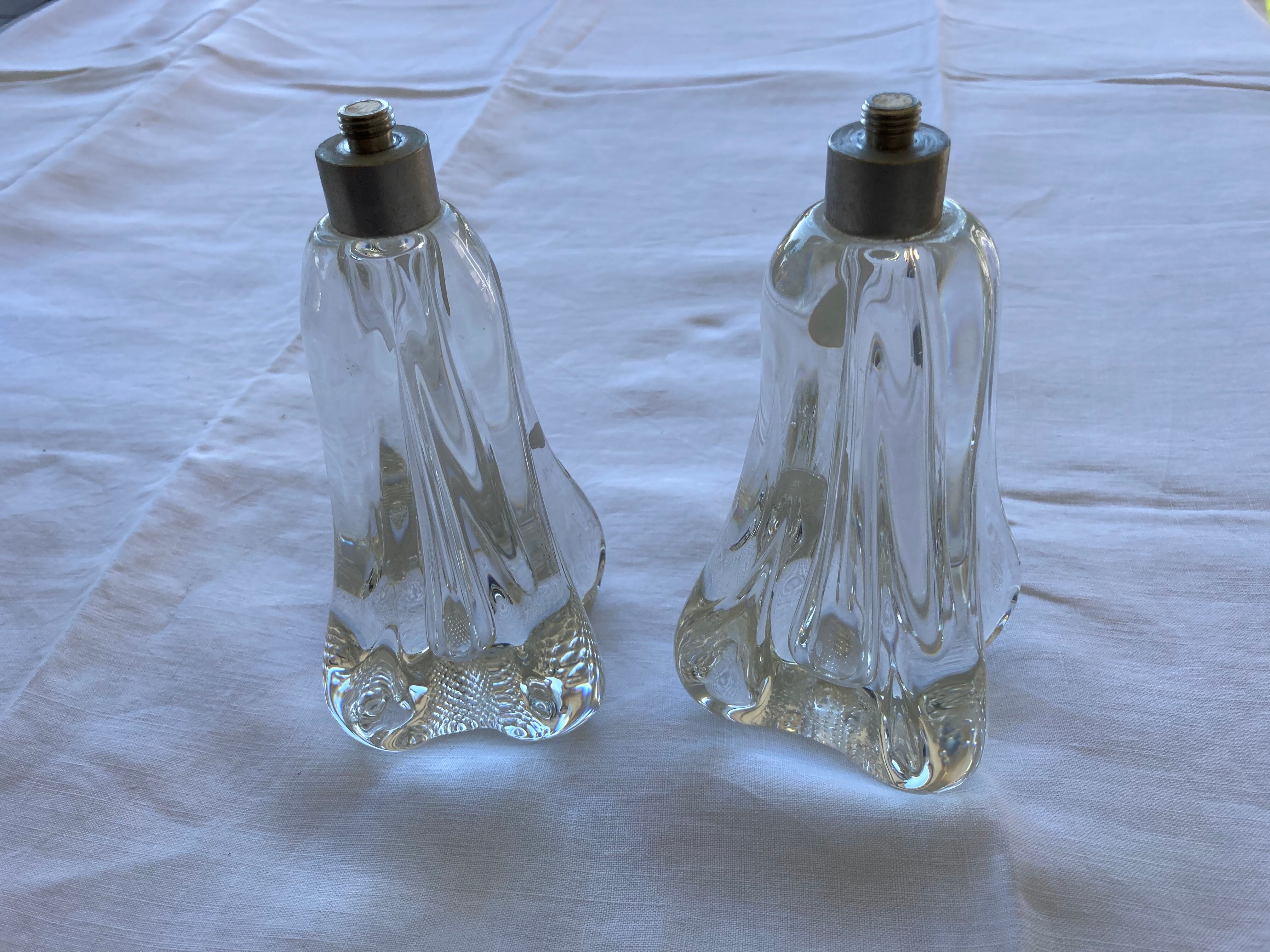Pair of crystal lamp feet