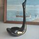 Vintage black ceramic swan planter – 1960s