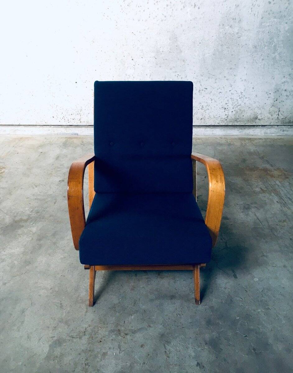 Mid-Century Modern Bentwood Lounge Chairs, Belgium, 1950s, Set of 2