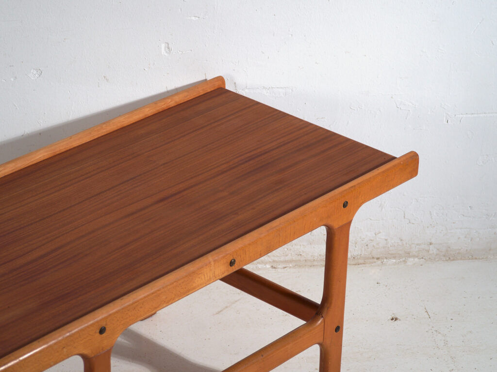 Table basse vintage en teck et hêtre style scandinave – Scandinavie, vers 1960