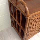 Vintage wood sideboard and rattan canning