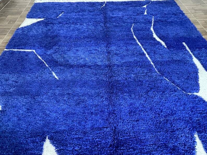 Moroccan rug, blue, 150/250cm