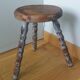 Wabi Sabi tripod stool with pearl feet bobbin