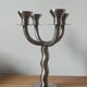 Vintage brutalist chandelier with 4 lights in brushed metal.