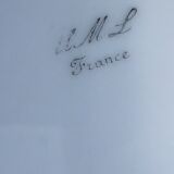 Salad bowl Art Deco porcelain silver net