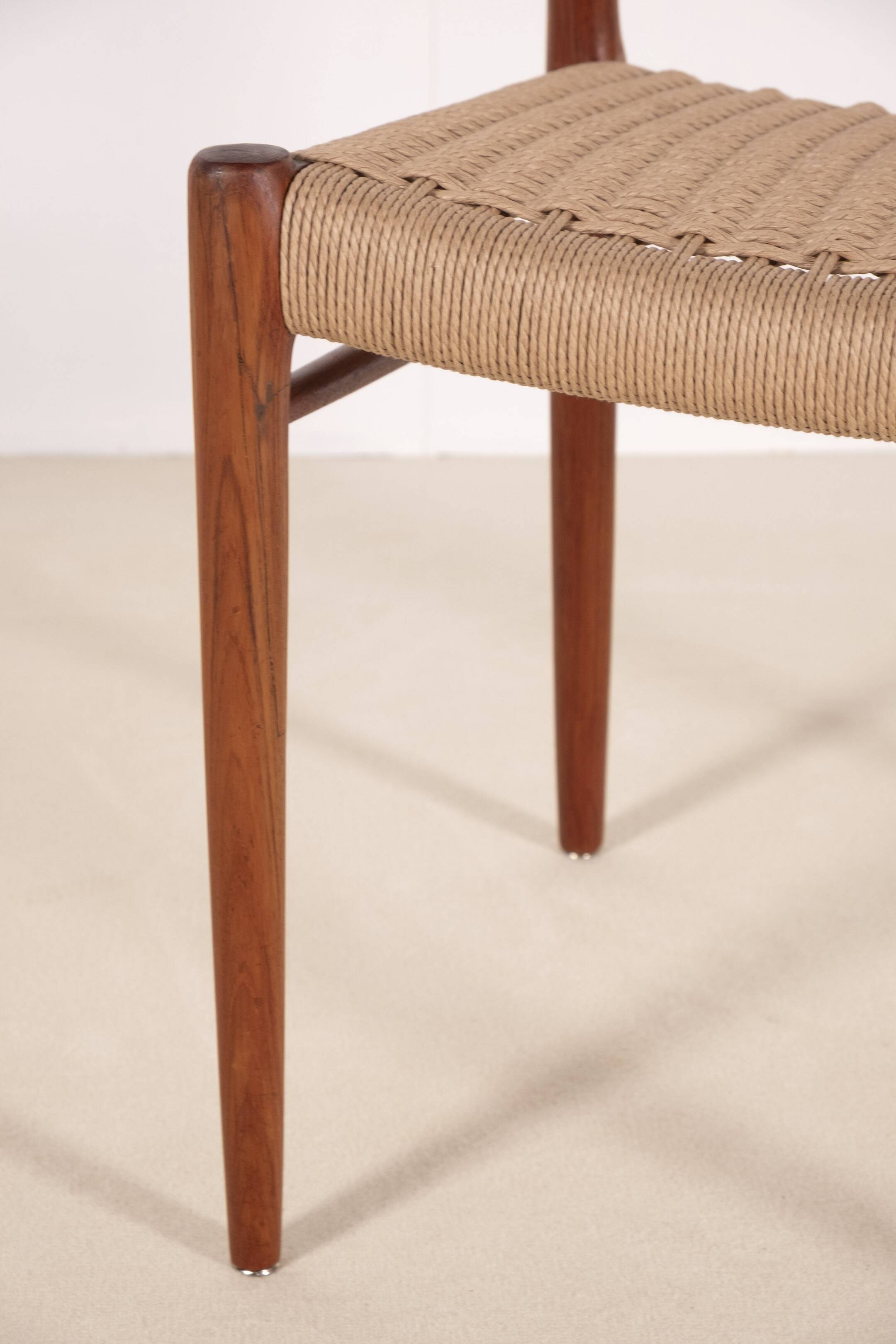 4x Niels O. Møller Dining Chair Model 75 in Teak, 1960s Denmark