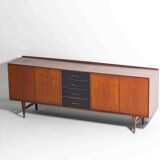 Minimalist sideboard in warm teak by Van Pelt, Belgium 1960s