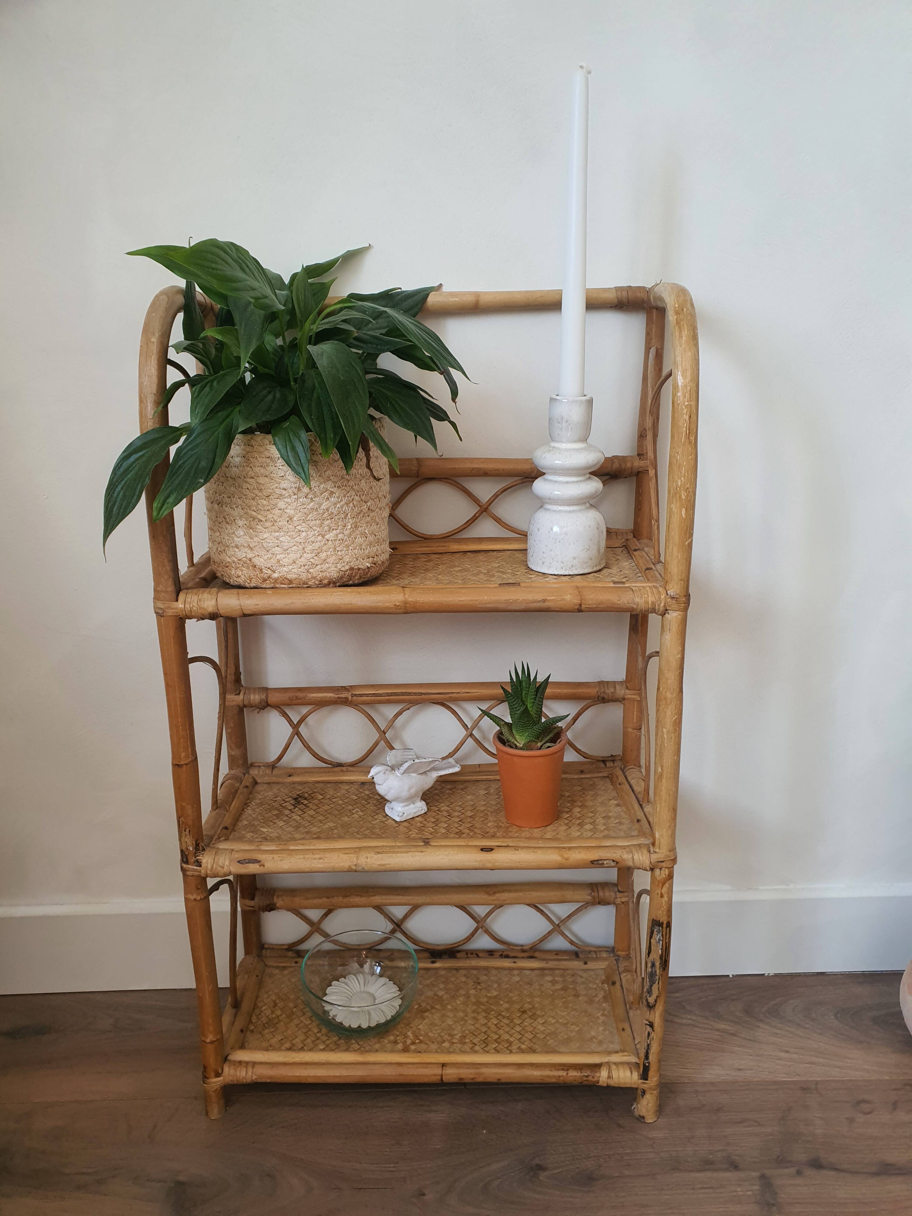 Rattan shelf