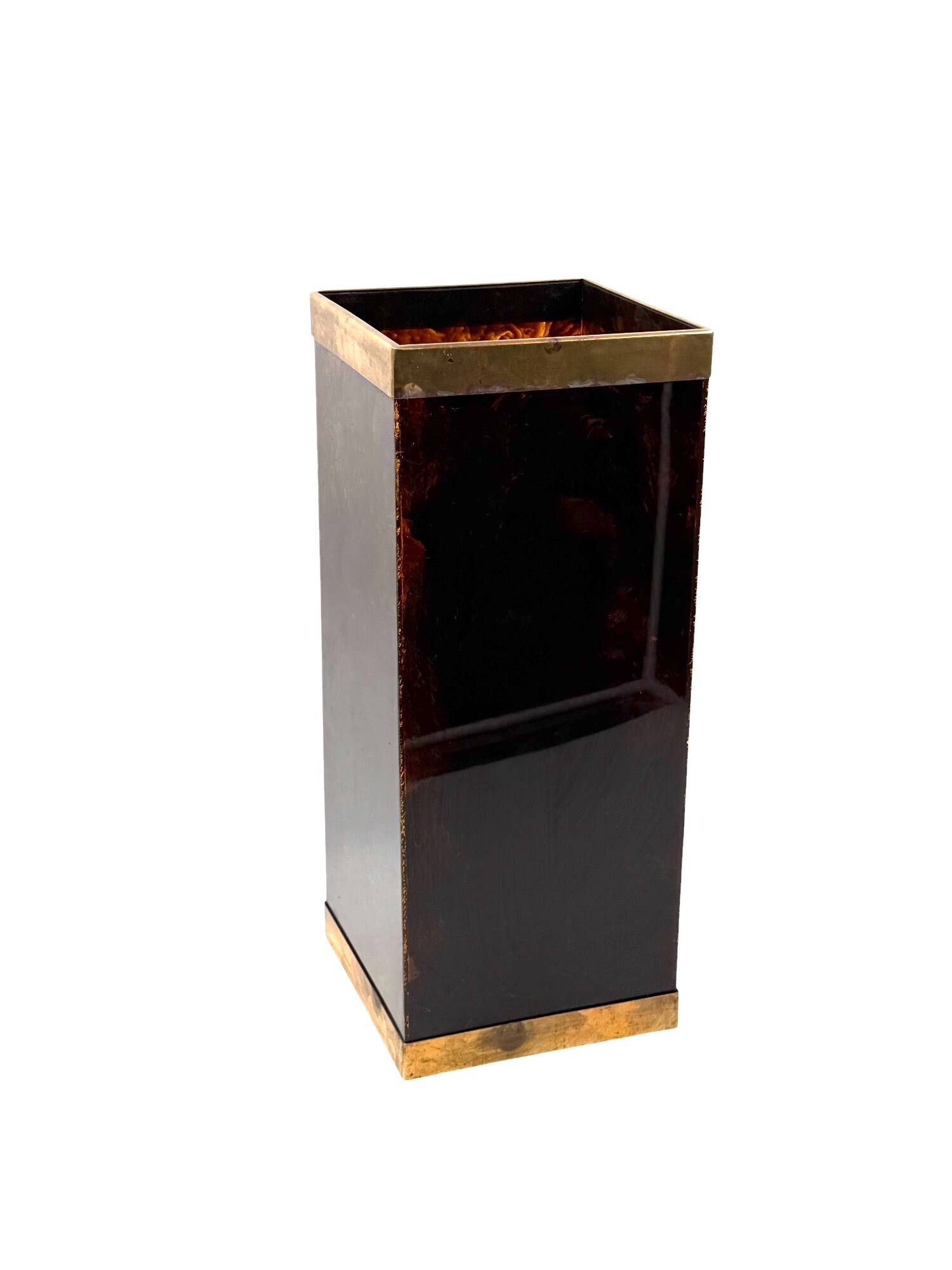 Mid-century brass and bakelite umbrella stand, France 1960s