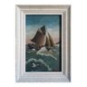 Oil on marine wood signed E.Favreau