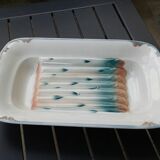 Great asparagus dish. Barbotine . Digoin Sarreguemines