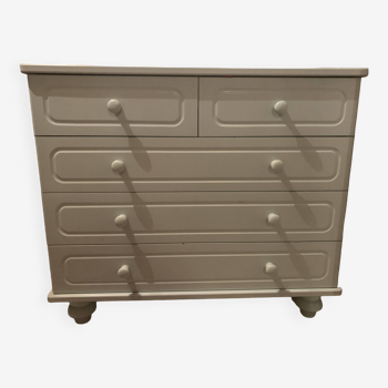 Sauthon pastel green chest of drawers with 5 drawers